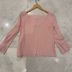 Pink Ribbed Knit Sweater